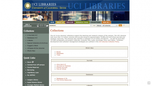Collections Bibliothèques UCI