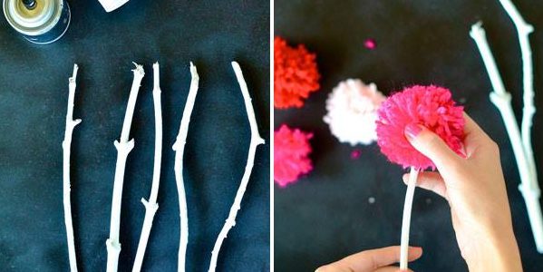 Geschenke für den 8. März mit ihren eigenen Händen: Blumenstrauß aus Pom-Poms