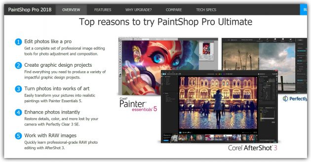 עורכי צילום הטוב ביותר: PaintShop Pro