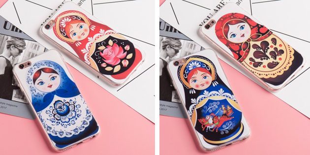 Cheap cases for iPhone: Case with matryoshkas