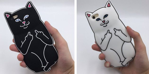 Cheap iPhone cases: Pouch with cat