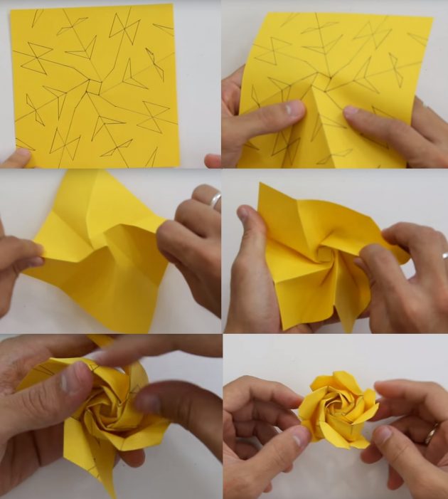 Πώς να φτιάξετε ένα τριαντάφυλλο από ένα χαρτί Kawasaki
