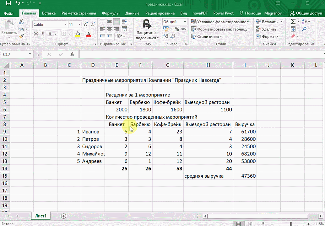 Hurtig analyse i MS Excel