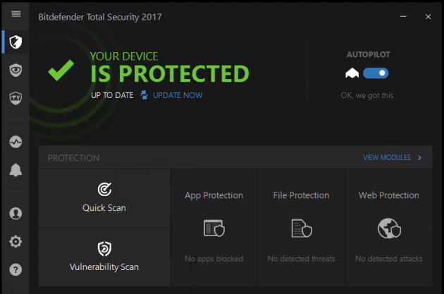Antivirus for Windows 10: Bitdefender Total Security 2017