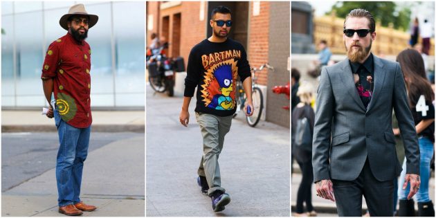 पुरुषों की फैशन 2018: टी-शर्ट, चमकदार प्रिंट के साथ लिंगस्लीव या शर्ट
