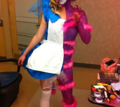 Make-up for Halloween. Alice in Wonderland / Cheshiren kissa