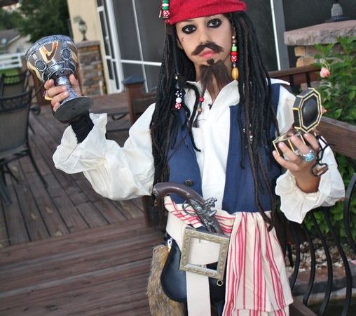 Make-up for Halloween. Kapteeni Jack Sparrow