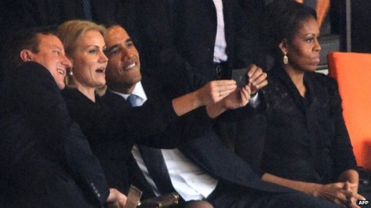 Selfi Barack Obama, Helle Torning-Schmidt und David Cameron