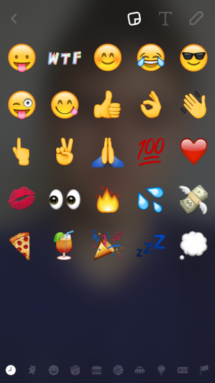 Tilføjelse af Emoji til Snapchat