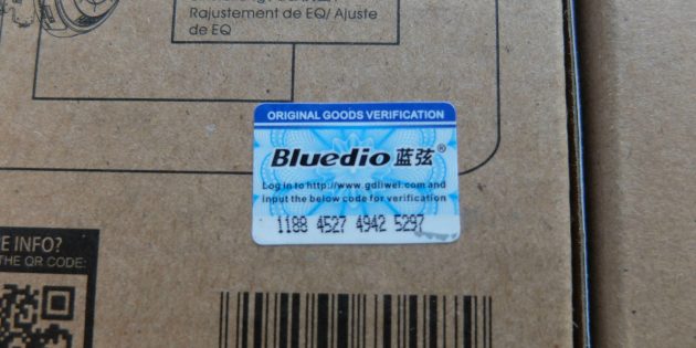 Hologram on original Bluedio packaging