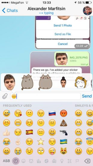 How to make stickers for Telegram: the result
