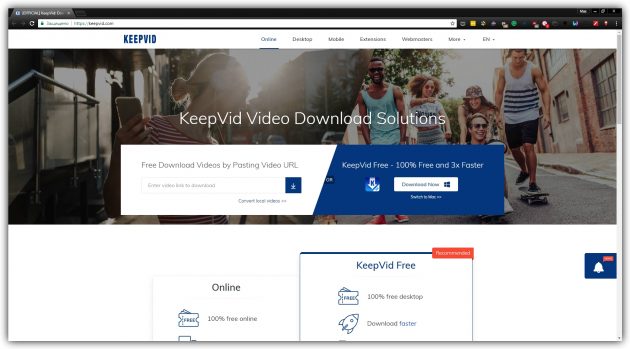Cómo descargar videos sin software: KeepVid