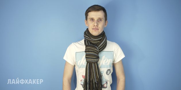 Sådan slipses et tørklæde: Slips med dobbelt sløjfe
