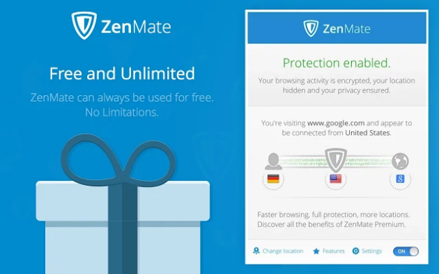 Volná VPN pro Chrome: ZenMate VPN