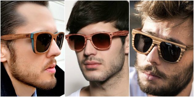 نظارات رجالي عصرية: إطار للخشب الطبيعي أو الخيزران