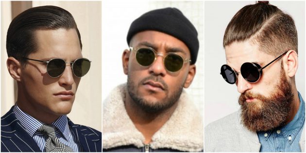 Gafas de moda para hombres: gafas redondas con borde delgado