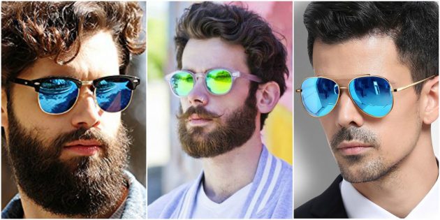 Gafas de moda para hombres con lentes de espejo de colores
