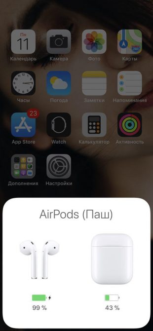 AirPods: tapa de carga y auriculares