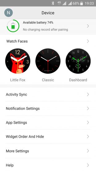 Xiaomi Amazfit Pace: Aplikace