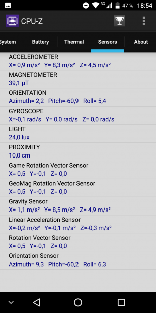 VKworld S8: Sensors