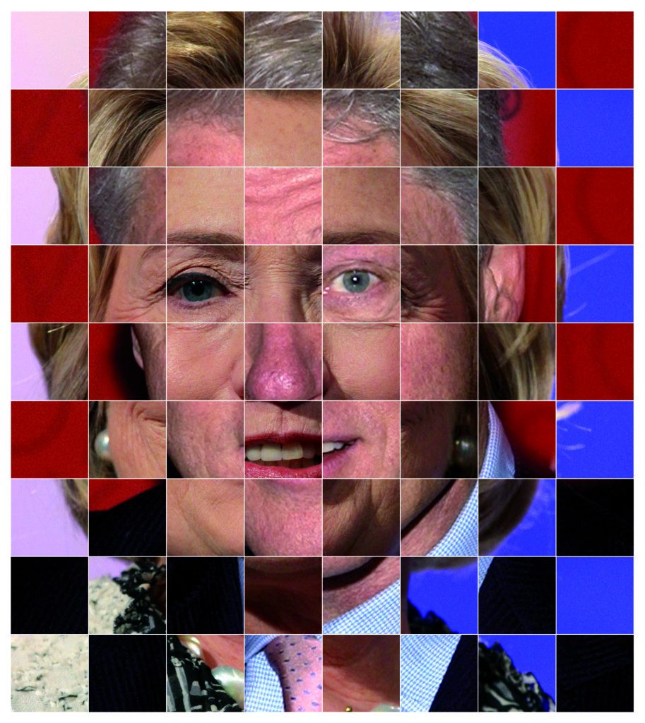 Illusions d'optique. Mosaïque de visage