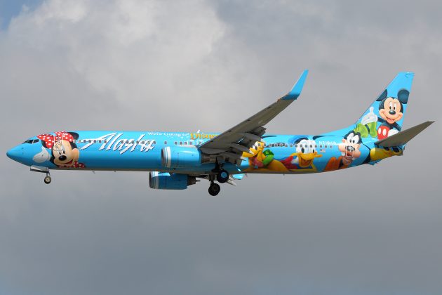 Boeing 737-900 of Alaska Airlines in Disneyland coloring page