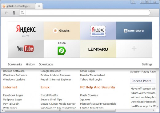 Yandex的的Web浏览器